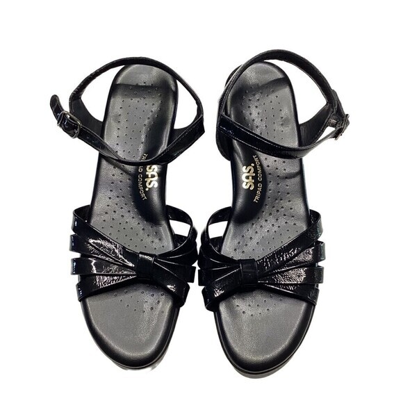 SAS Tripad Comfort Black Patent Leather Sandal 9.5‎ N - Picture 1 of 8